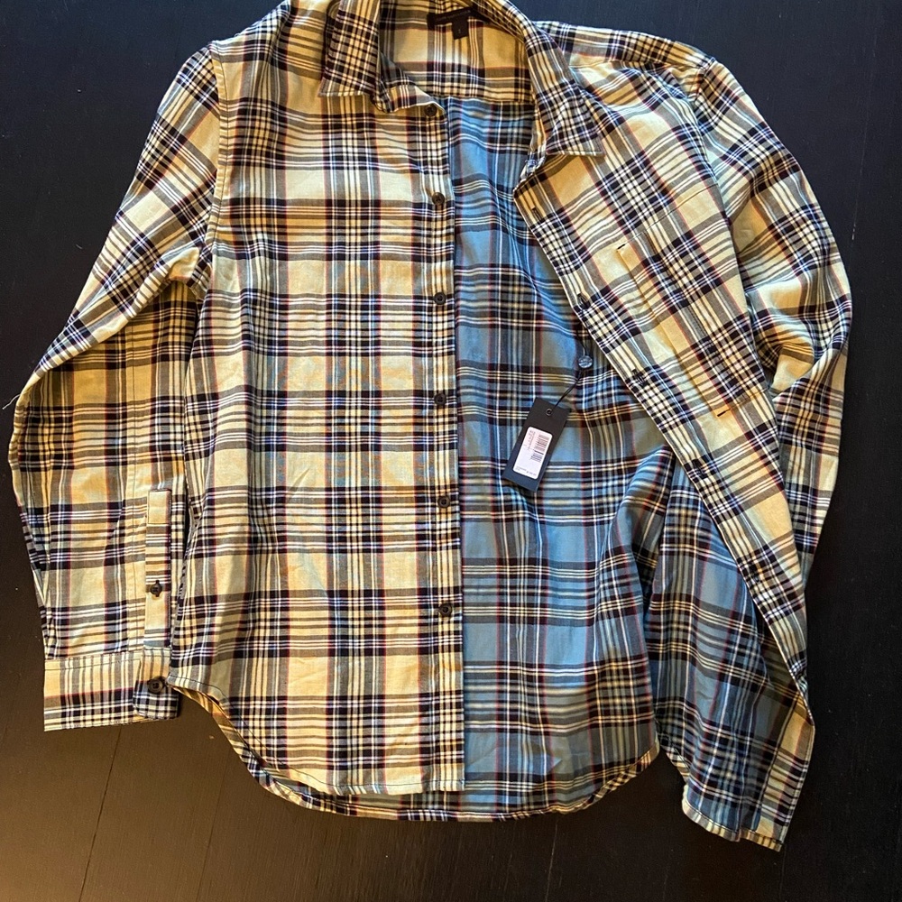 JOHN VARVATOS Plaid cotton button-up shirt (size S)